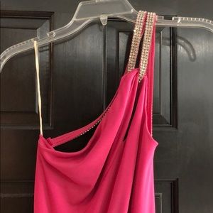 Pink off the shoulder dress